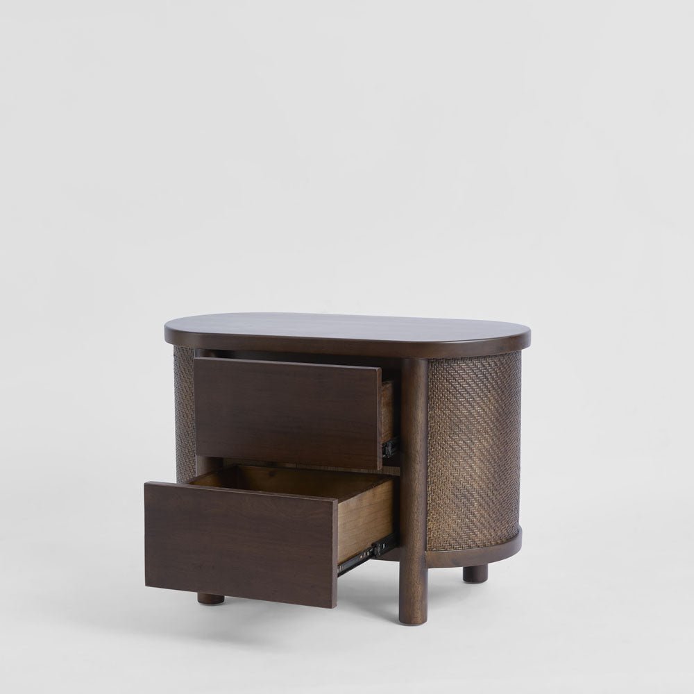 Coolum Bedside Table Dark Walnut | Luxury home decor and furniture by Home Decor & Co