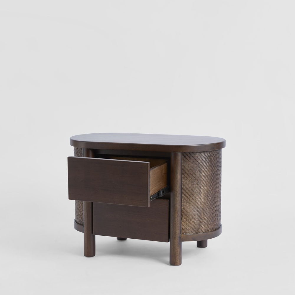 Coolum Bedside Table Dark Walnut | Luxury home decor and furniture by Home Decor & Co