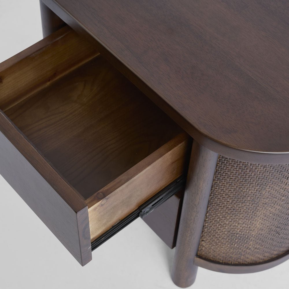 Coolum Bedside Table Dark Walnut | Luxury home decor and furniture by Home Decor & Co