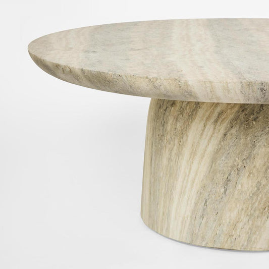 Parisi Round Coffee Table Grey Travertine Look - Outdoor | Luxury home decor and furniture by Home Decor & Co