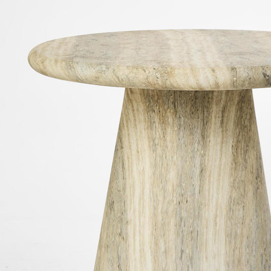 Parisi Round Side Table Grey Travertine Look - Outdoor | Luxury home decor and furniture by Home Decor & Co