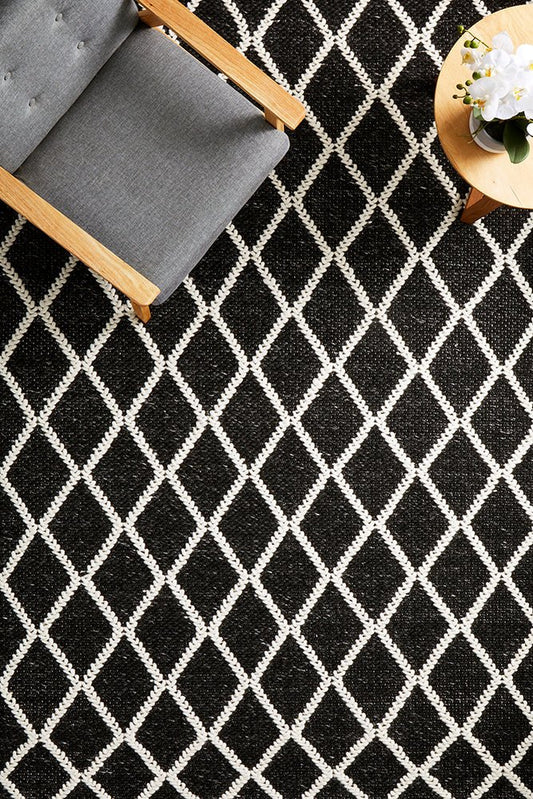 Huxley Black Rug | Luxury home decor and furniture by Home Decor & Co