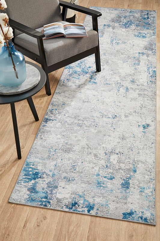 Illusions 132 Blue Runner Rug, view 2