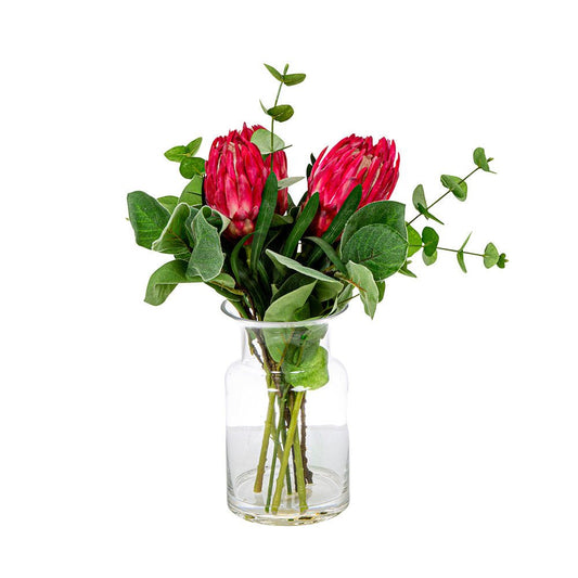Red Protea in Toby Vase Sml | Luxury home decor and furniture by Home Decor & Co