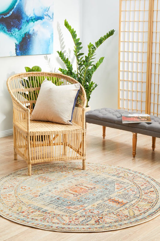 Legacy 859 Sky Blue Round Rug, view 2