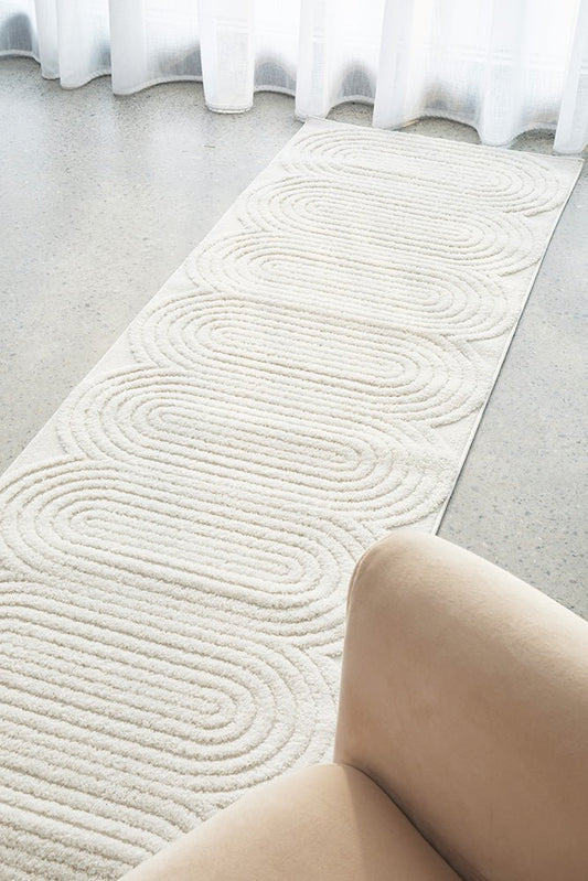 Lotus Carl White Runner Rug, view 2