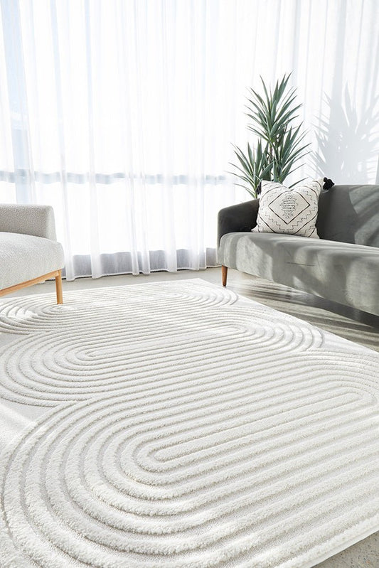 Lotus Carl White Rug, view 2