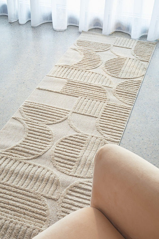 Lotus Leo Beige Runner Rug, view 2