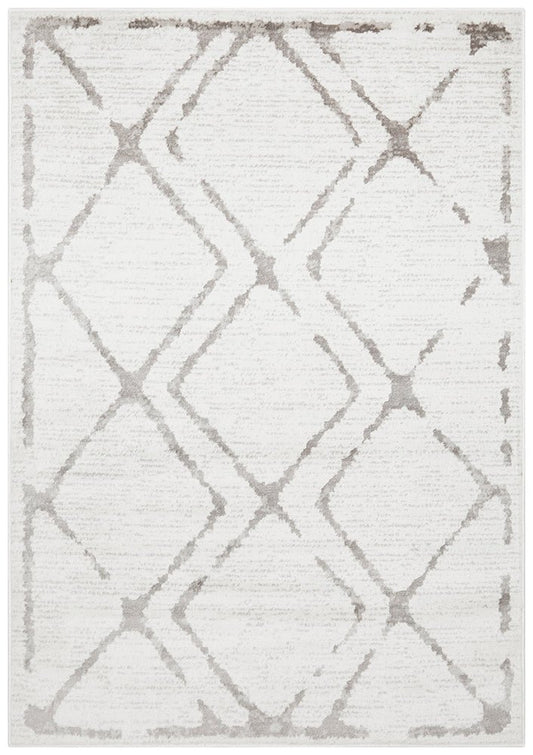 Kendall Contemporary Diamond Rug White Grey | Luxury home decor and furniture by Home Decor & Co