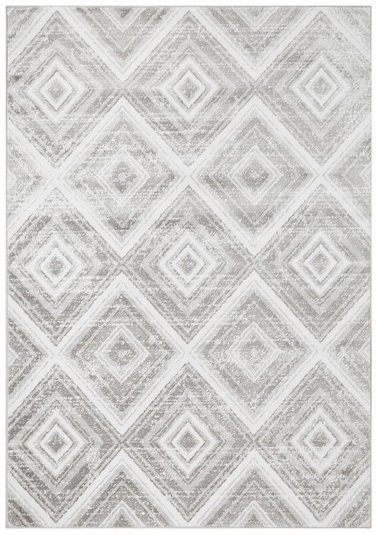 Sabrina Geo Diamonds Rug Silver Grey, view 2