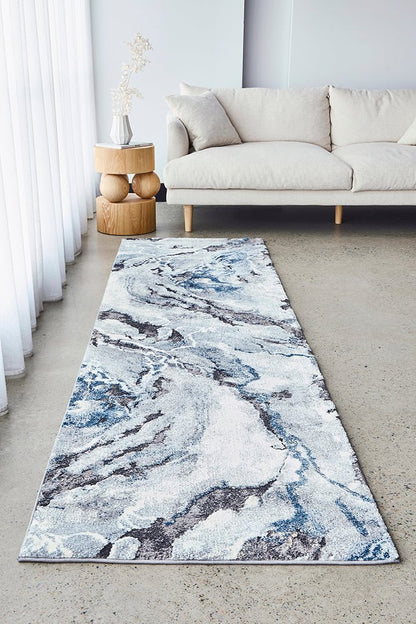 Mineral 222 Blue Runner Rug, view 2