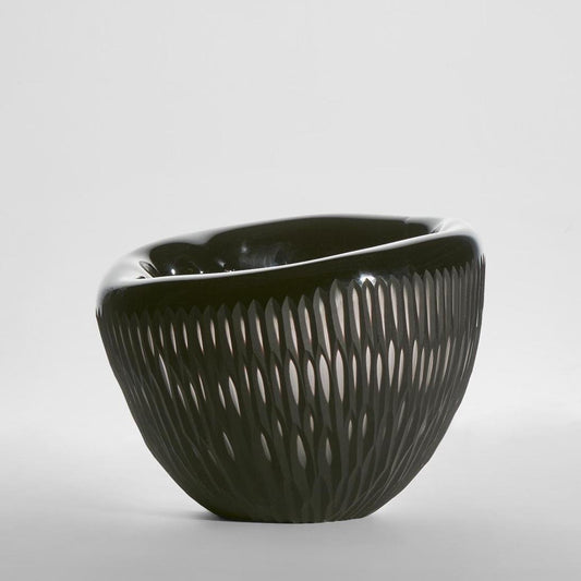 Fossil Low Vase Black | Luxury home decor and furniture by Home Decor & Co