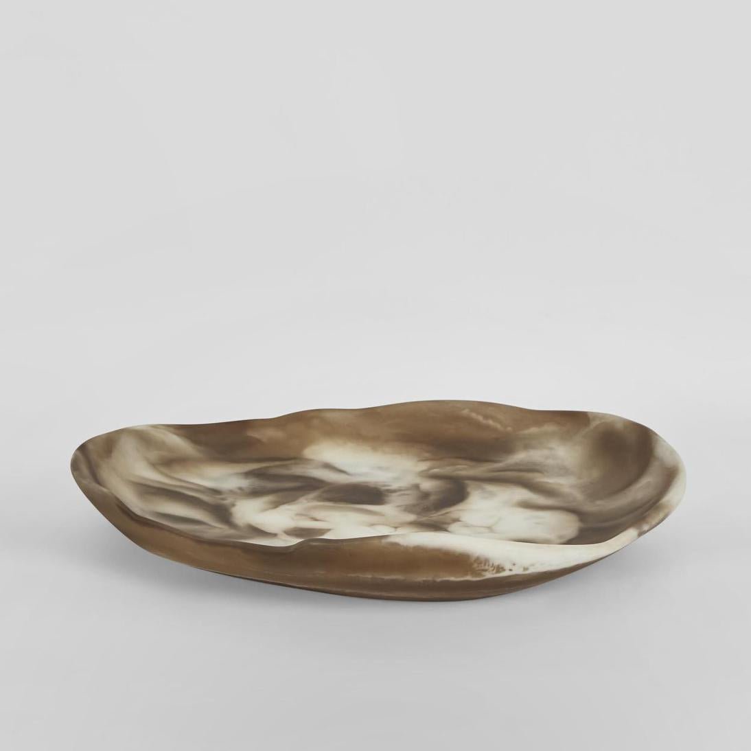 Halo Swirl Resin Serving Platter Medium Latte | Luxury home decor and furniture by Home Decor & Co