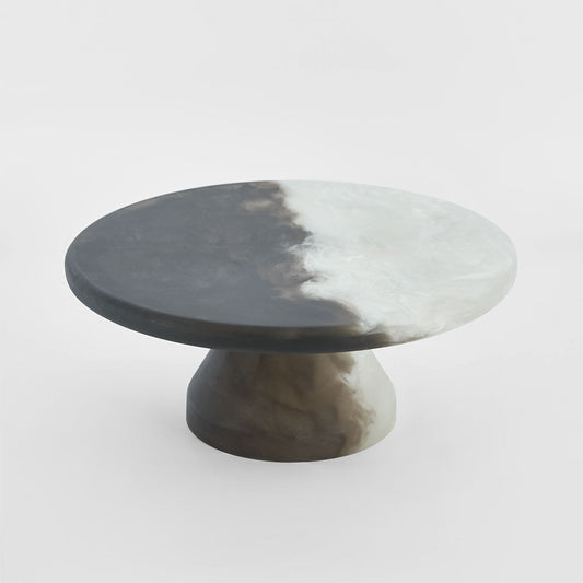 Halo Cake Stand Swirl Resin B&W | Luxury home decor and furniture by Home Decor & Co