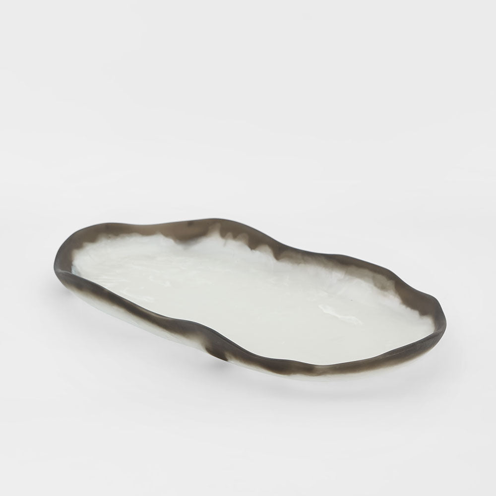 Halo Platter Swirl Resin B&W | Luxury home decor and furniture by Home Decor & Co