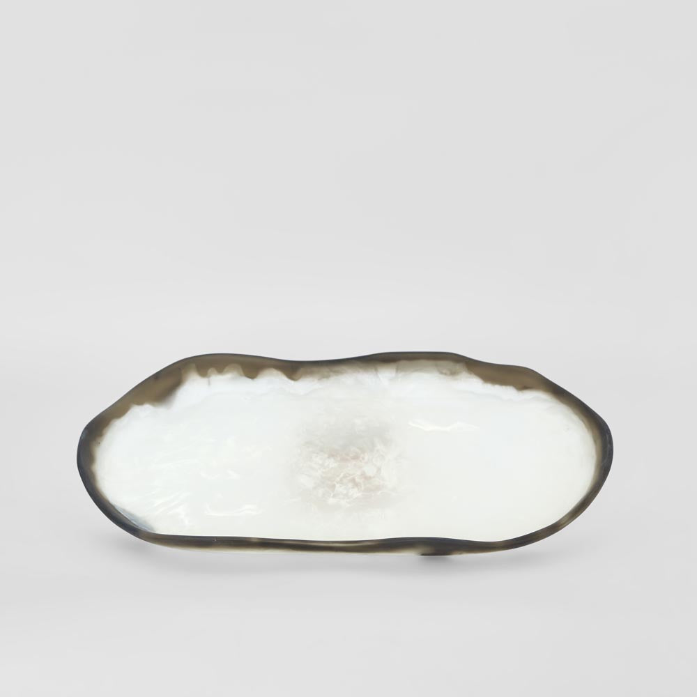 Halo Platter Swirl Resin Black & White