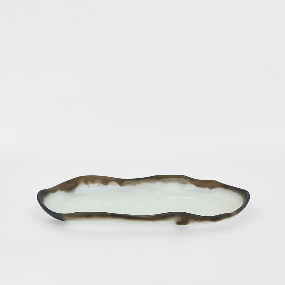 Halo Platter Swirl Resin Black & White