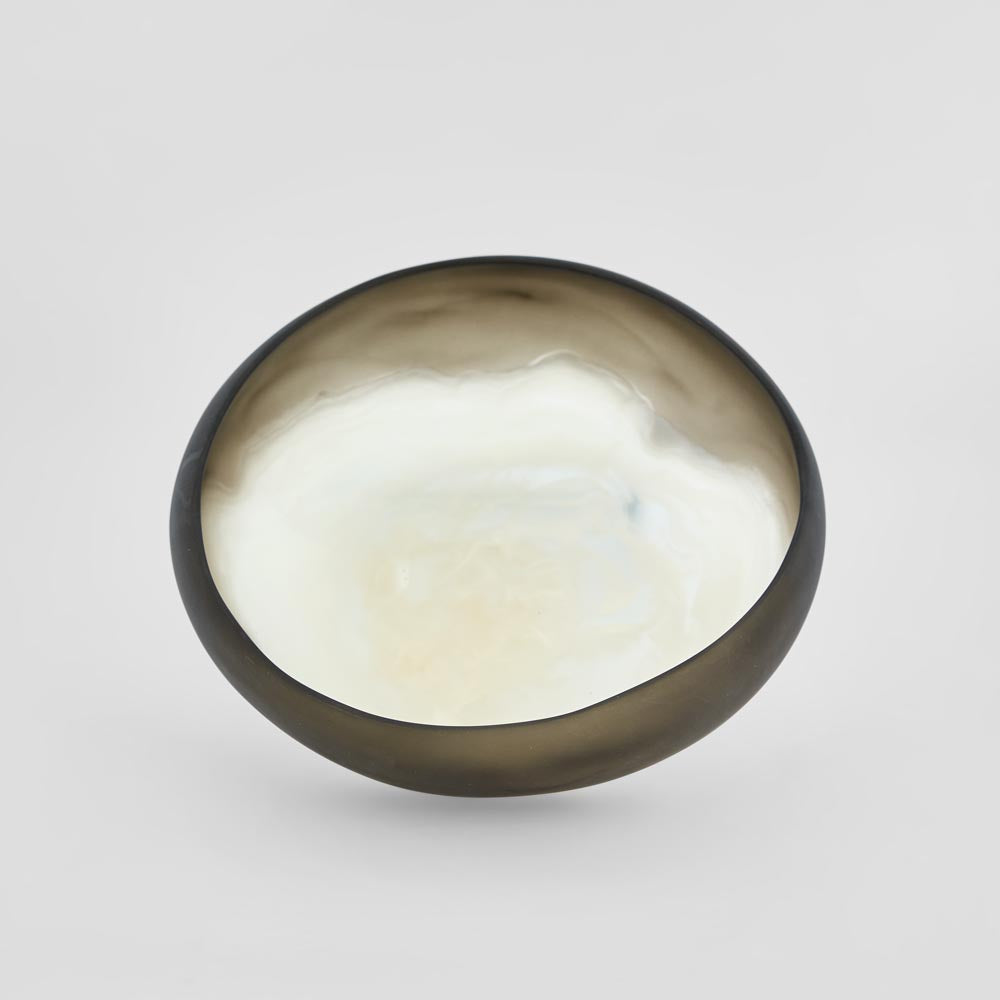 Halo Bowl Medium Swirl Resin Black & White