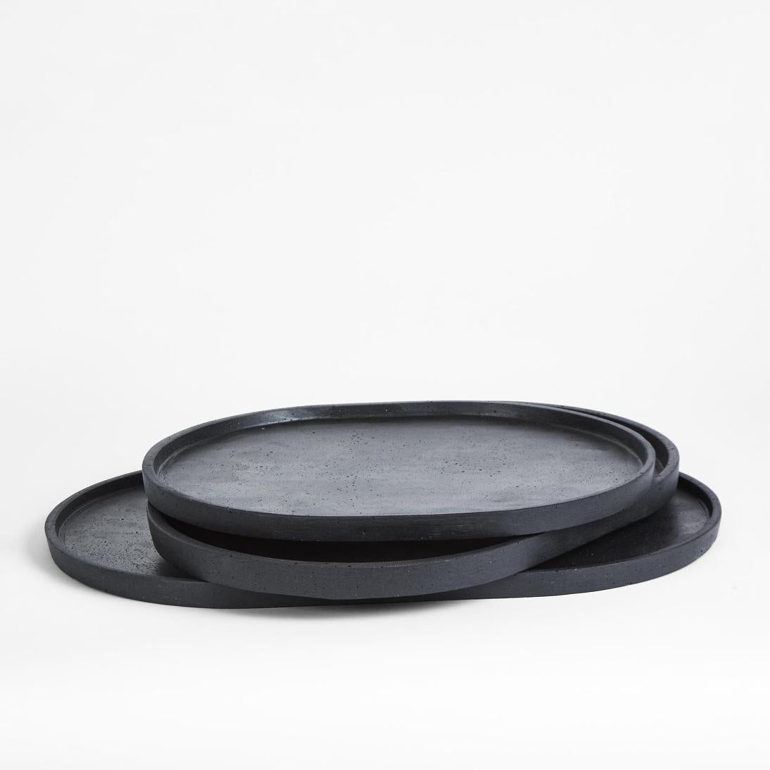Esher Oval Platter Set Of 3 Black | Luxury home decor and furniture by Home Decor & Co