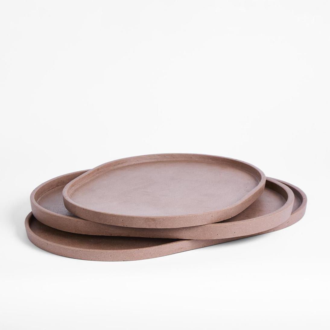 Esher Oval Platter Set Of 3 Clay | Luxury home decor and furniture by Home Decor & Co
