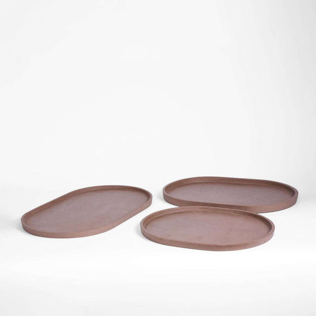 Esher Oval Platter Set of 3 Clay