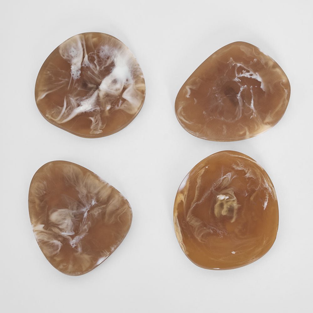 Halo Set of 4 Resin Coasters Latte | Luxury home decor and furniture by Home Decor & Co