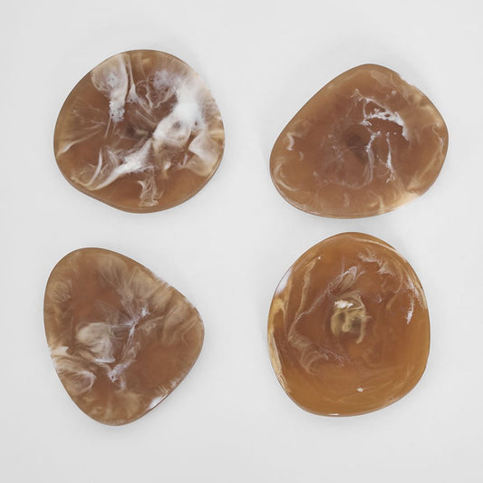 Halo Set of 4 Resin Coasters Latte | Luxury home decor and furniture by Home Decor & Co