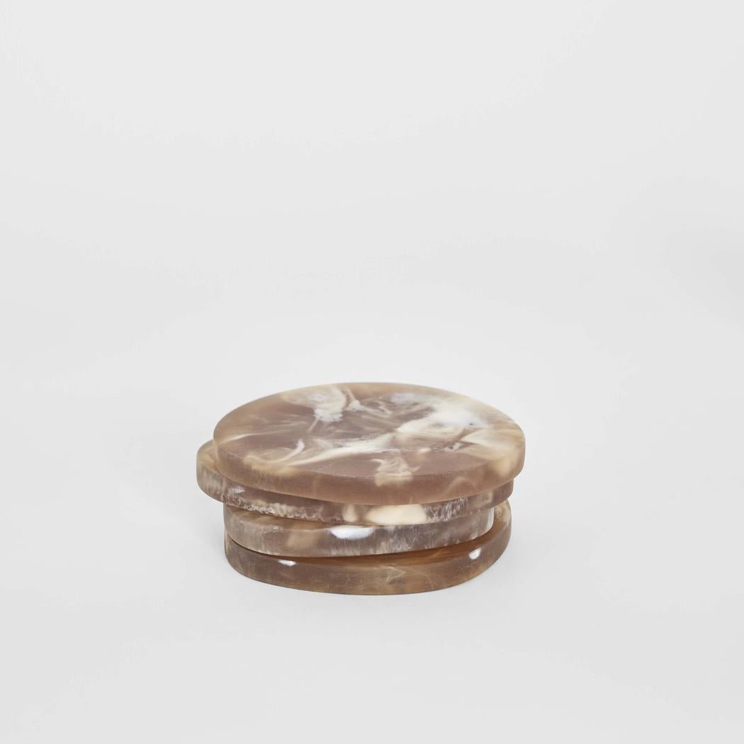 Halo Set of 4 Resin Coasters Latte | Luxury home decor and furniture by Home Decor & Co