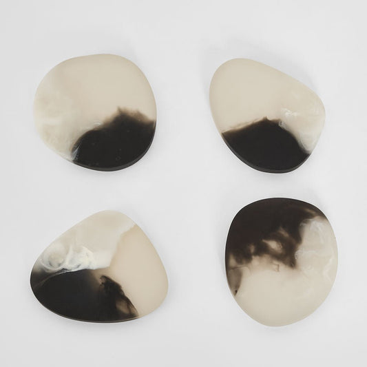 Halo Set of 4 Resin Coasters Black & White | Luxury home decor and furniture by Home Decor & Co