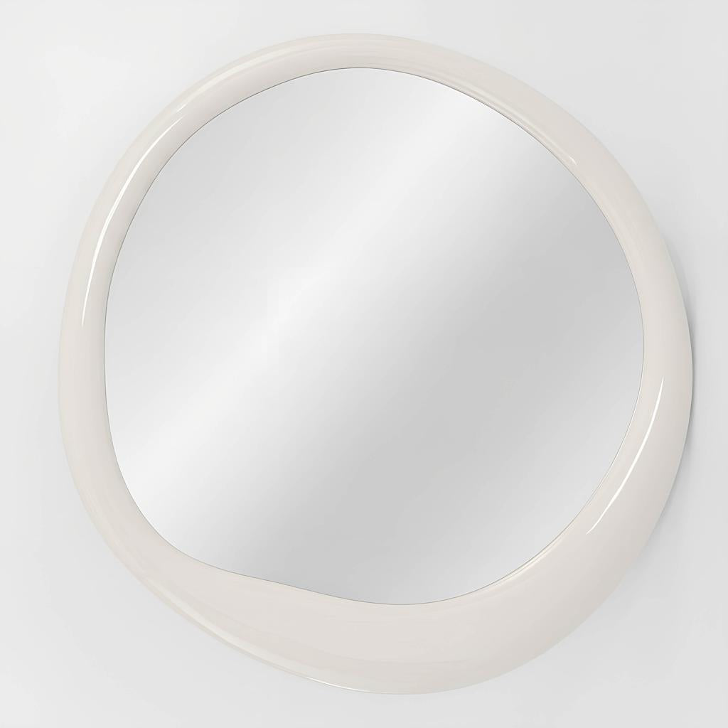 Sable Round Mirror 103cm High Gloss Off-White