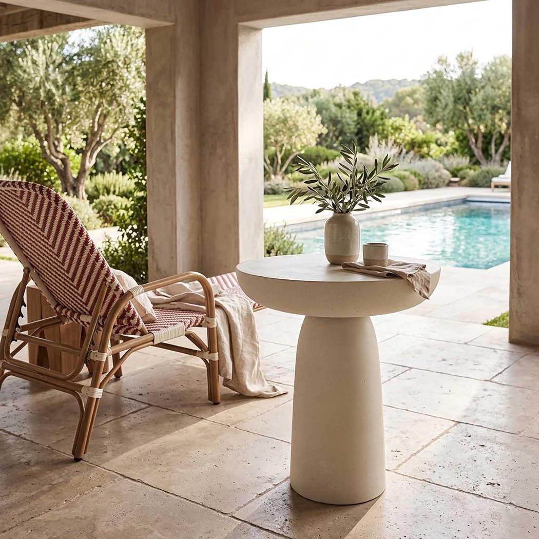 Pablo Side Table Round Chalk - Outdoor Undercover