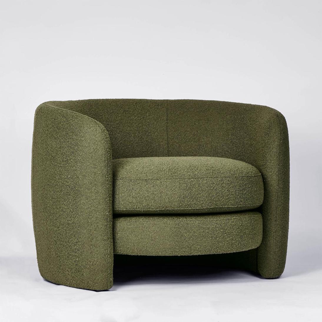 Cora Armchair Olive Boucle | Luxury home decor and furniture by Home Decor & Co