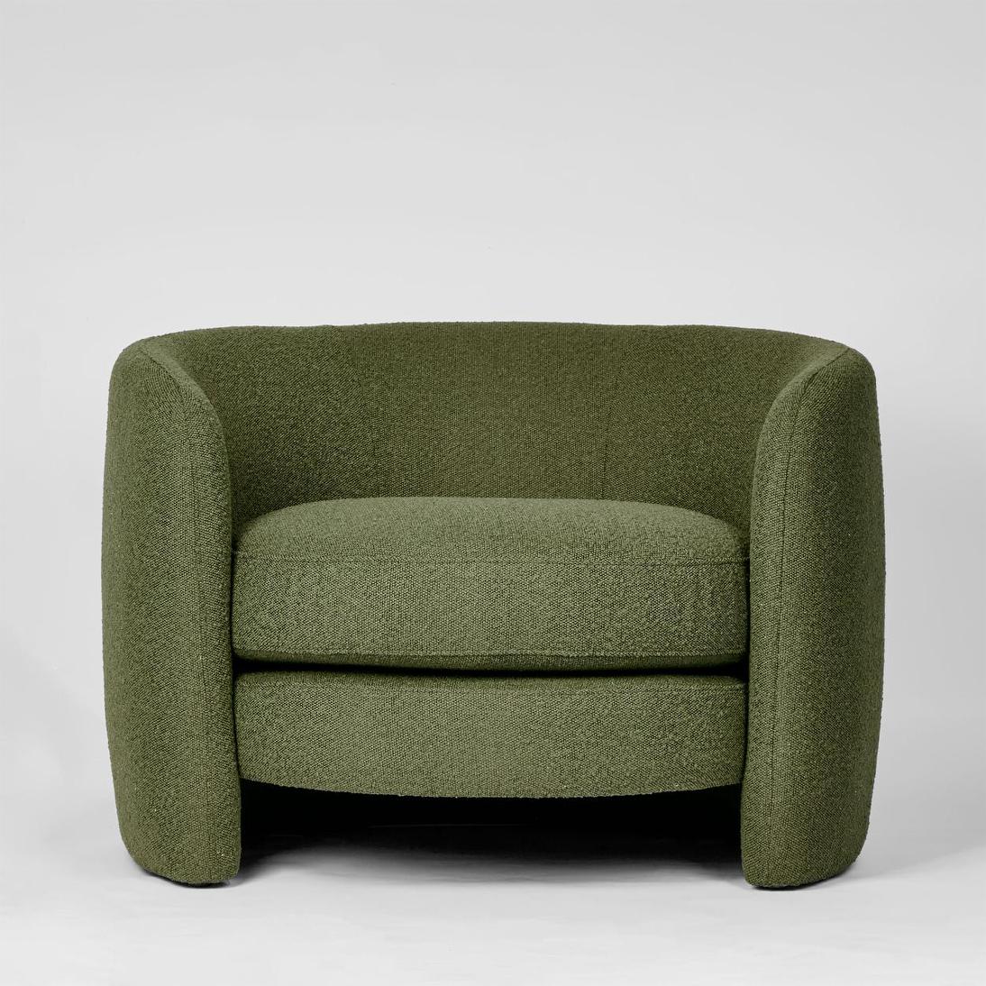 Cora Armchair Olive Boucle | Luxury home decor and furniture by Home Decor & Co