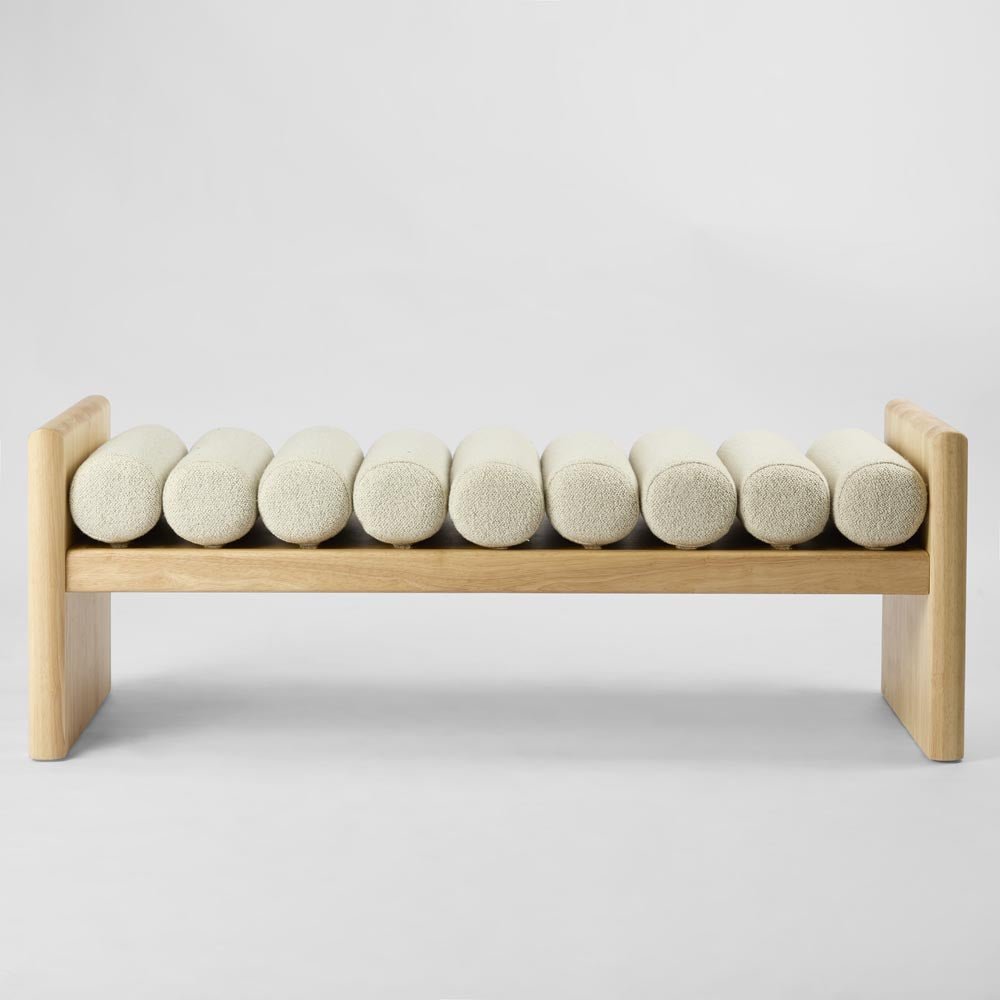 Ava Bench Seat Ivory & Natural | Luxury home decor and furniture by Home Decor & Co