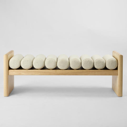 Ava Bench Seat Ivory & Natural | Luxury home decor and furniture by Home Decor & Co
