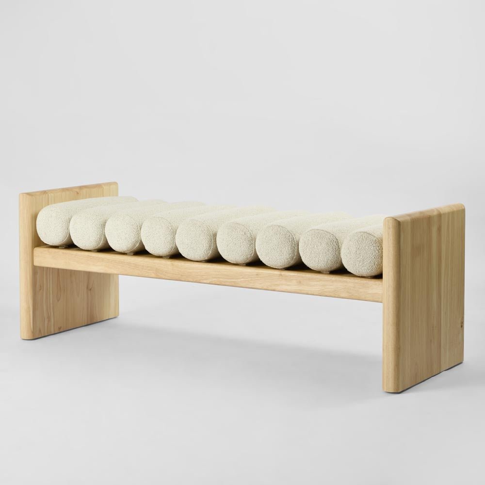 Ava Bench Seat Ivory & Natural | Luxury home decor and furniture by Home Decor & Co