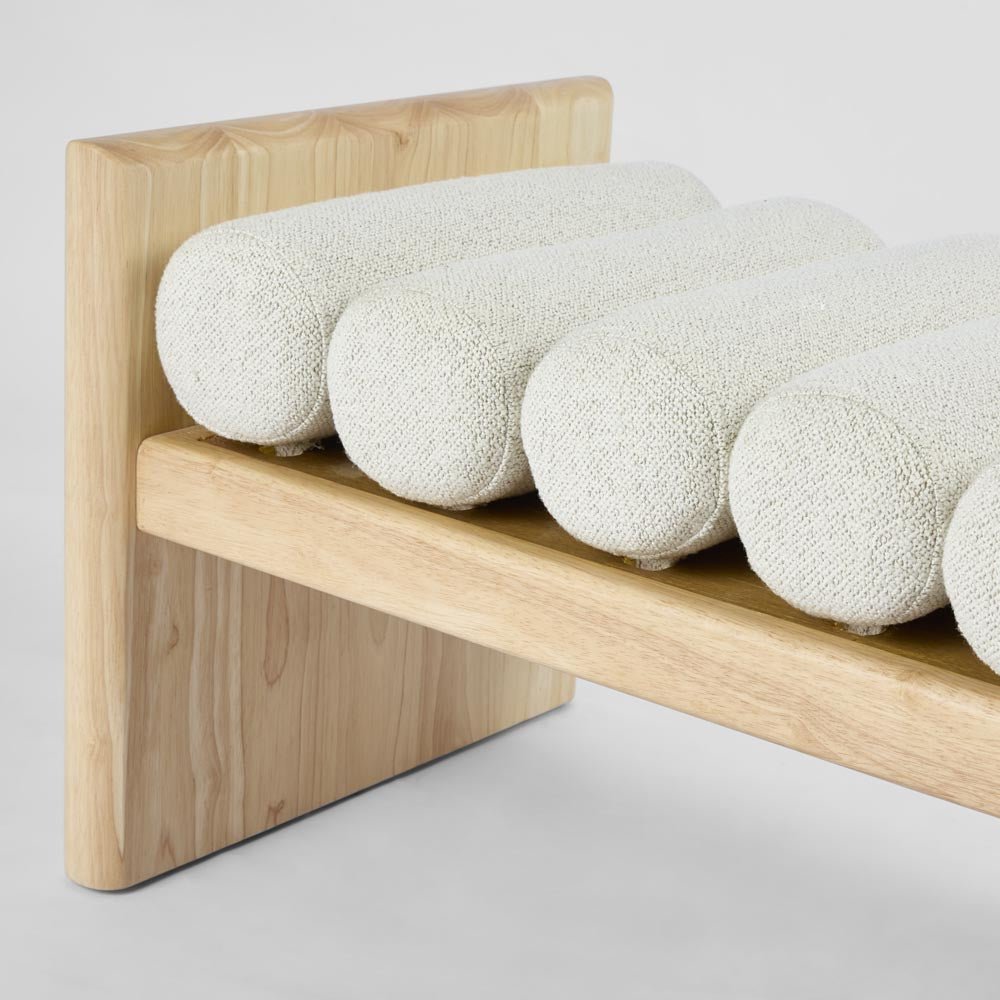 Ava Bench Seat Ivory & Natural | Luxury home decor and furniture by Home Decor & Co