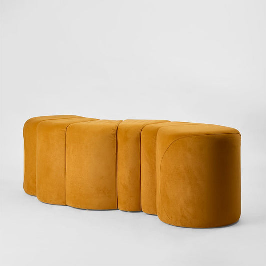 Ridge Bench Ottoman Mustard | Luxury home decor and furniture by Home Decor & Co