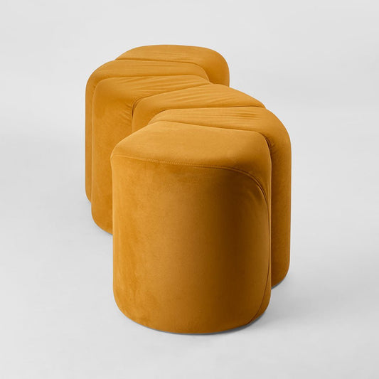 Ridge Bench Ottoman Mustard | Luxury home decor and furniture by Home Decor & Co