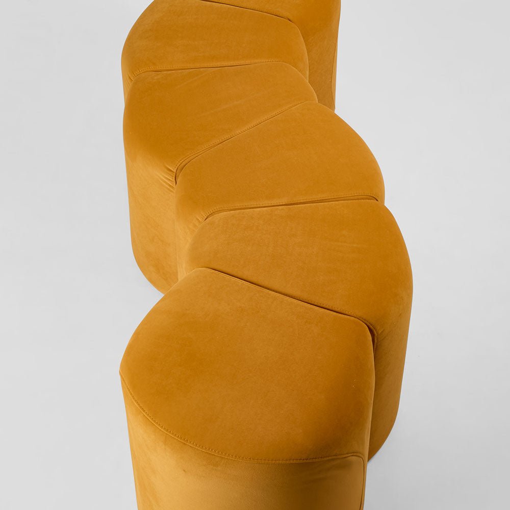 Ridge Bench Ottoman Mustard | Luxury home decor and furniture by Home Decor & Co