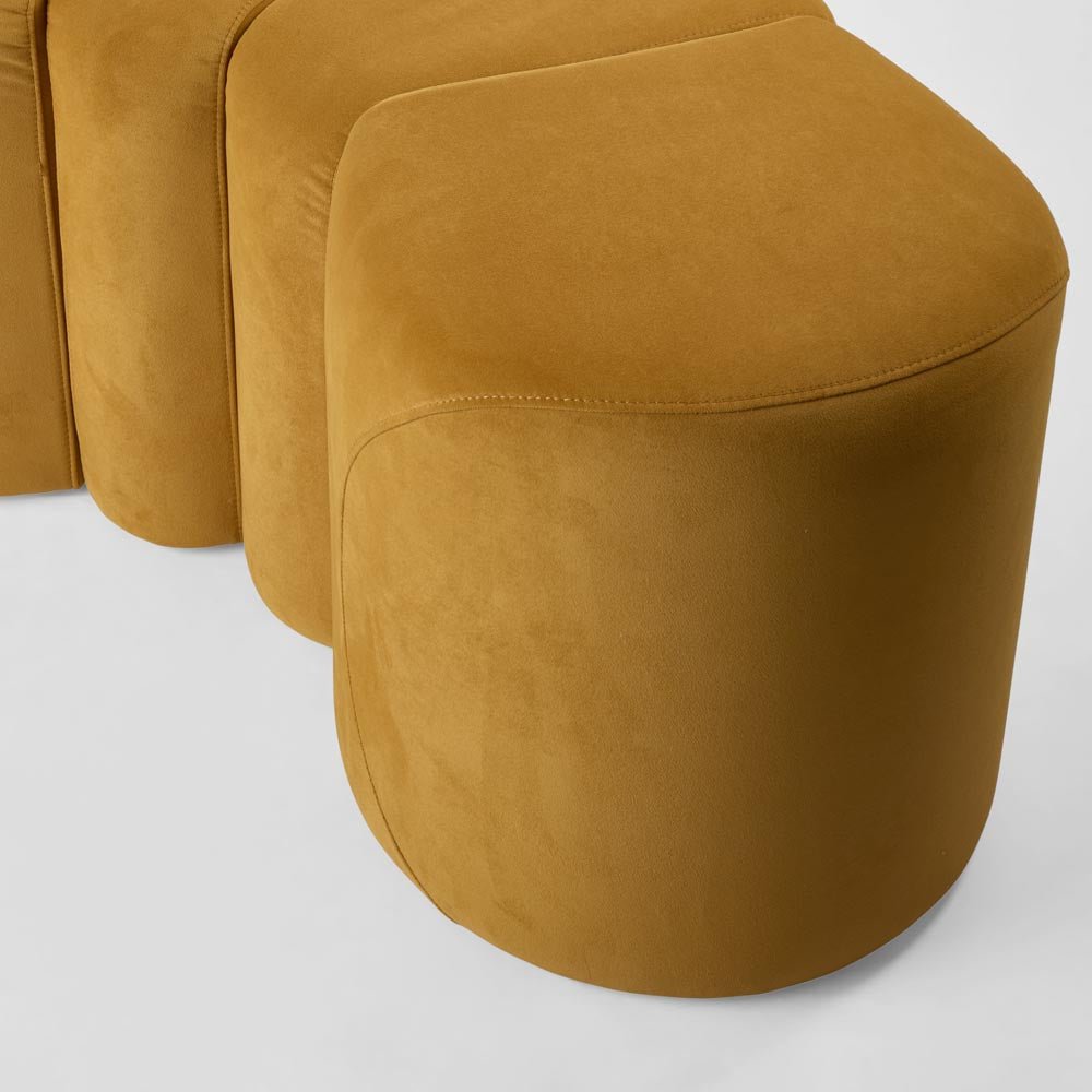 Ridge Bench Ottoman Mustard | Luxury home decor and furniture by Home Decor & Co