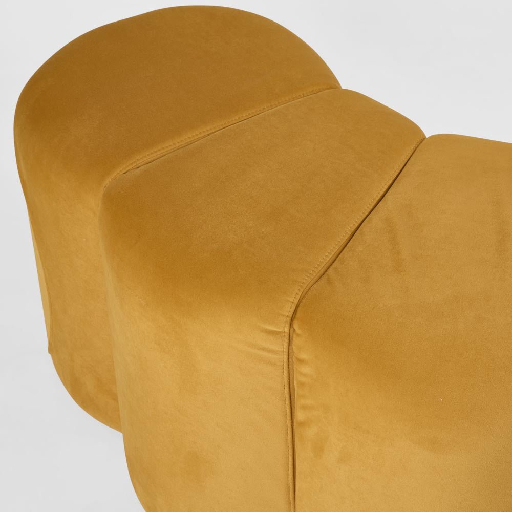 Ridge Bench Ottoman Mustard | Luxury home decor and furniture by Home Decor & Co