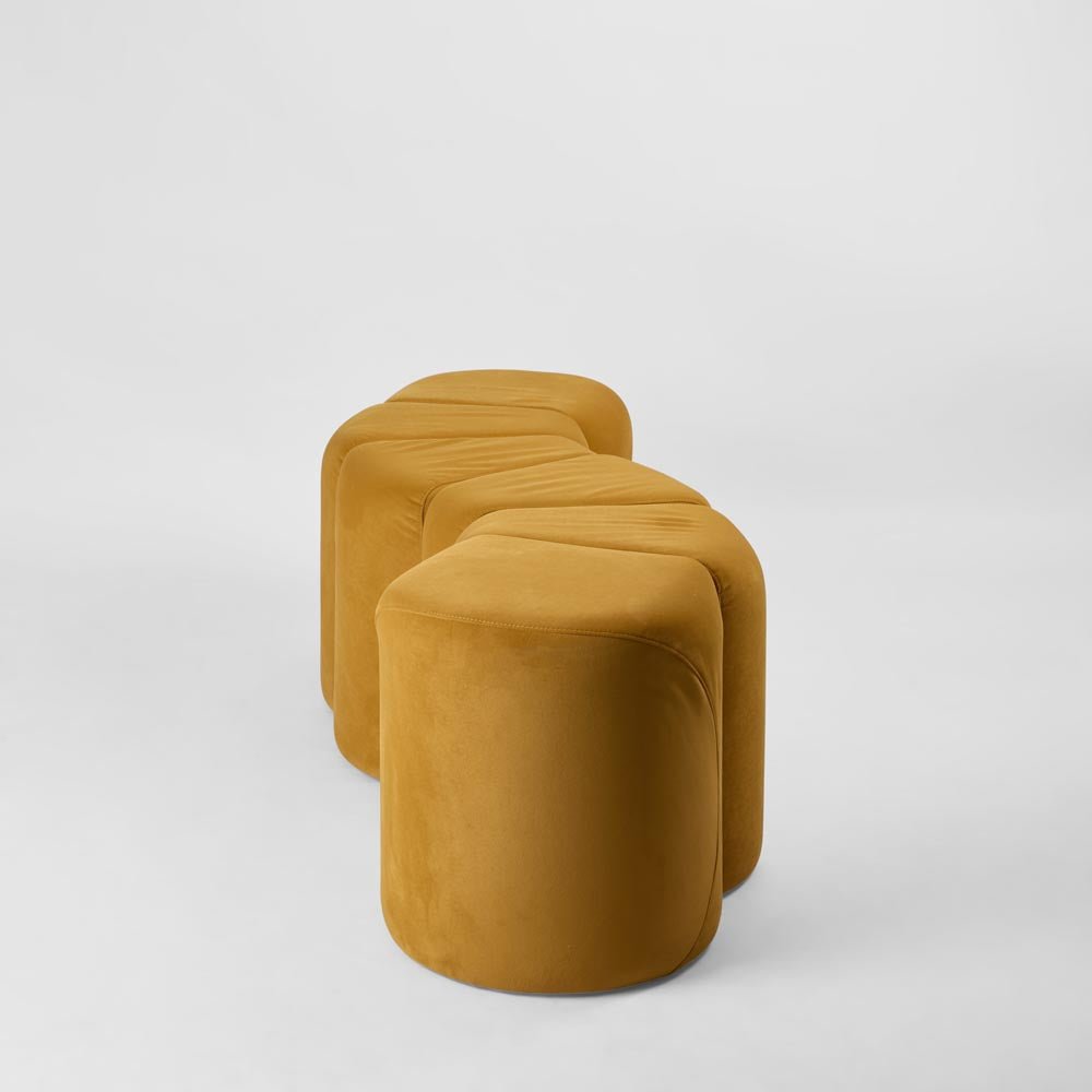 Ridge Bench Ottoman Mustard | Luxury home decor and furniture by Home Decor & Co