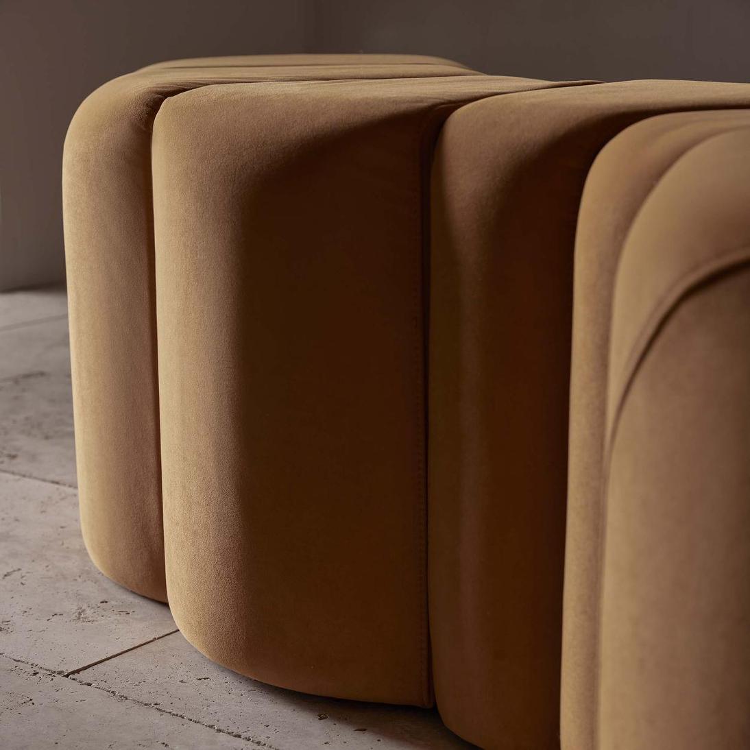 Ridge Bench Ottoman Mustard | Luxury home decor and furniture by Home Decor & Co