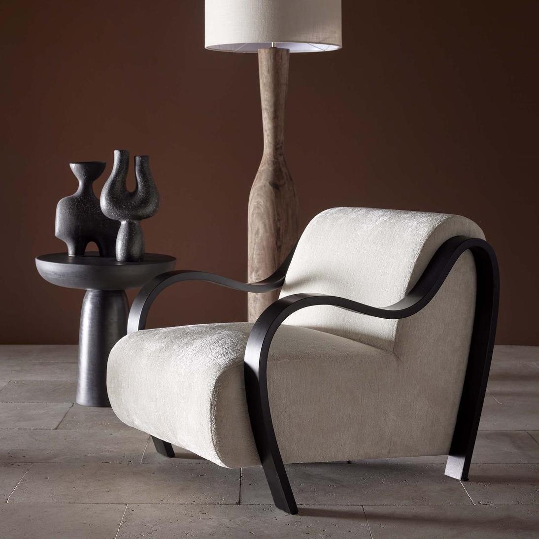 Apollo Armchair Ivory & Black | Luxury home decor and furniture by Home Decor & Co