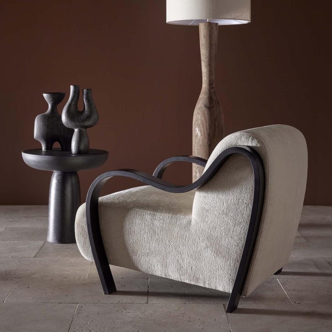 Apollo Armchair Ivory & Black | Luxury home decor and furniture by Home Decor & Co