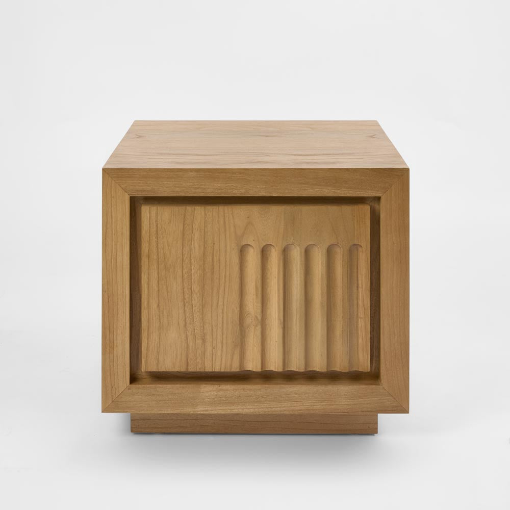 Rock Bedside Natural 2 Drawer