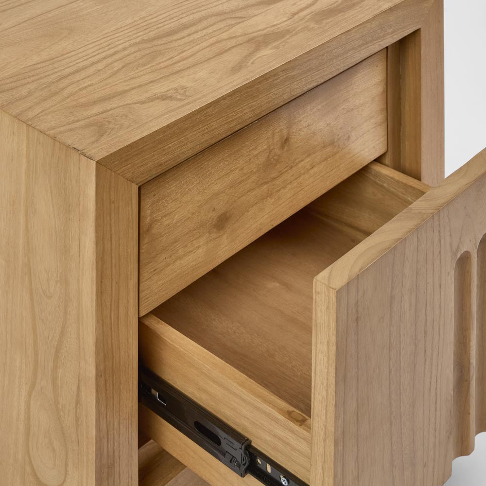 Rock Bedside Natural 2 Drawer
