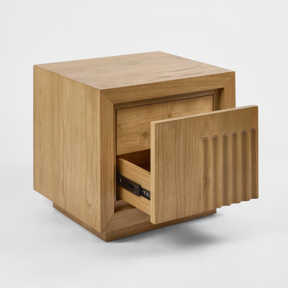 Rock Bedside Natural 2 Drawer