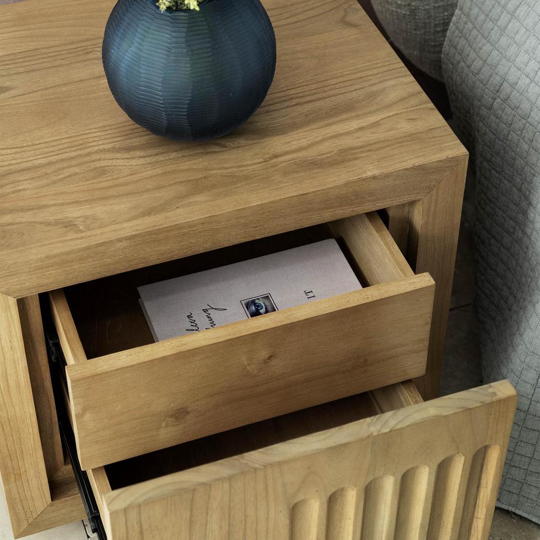 Rock Bedside Natural 2 Drawer
